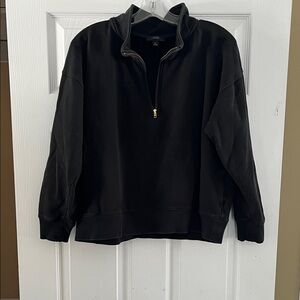 Vintage J. Crew Black Half-Zip Sweatshirt